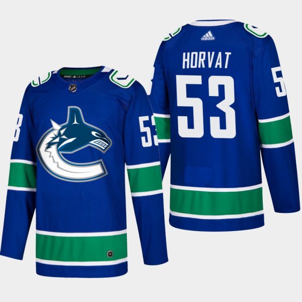 Herren Vancouver Canucks Eishockey Trikot Bo Horvat #53 Heim Blau Authentic Player